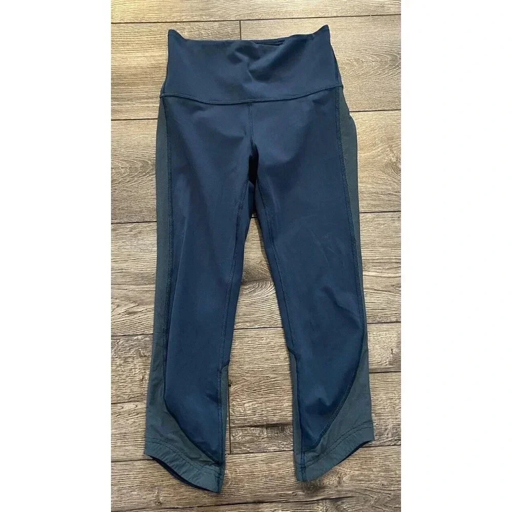 Lululemon Ready Set Go Crop Leggings Dark Teal Size 4